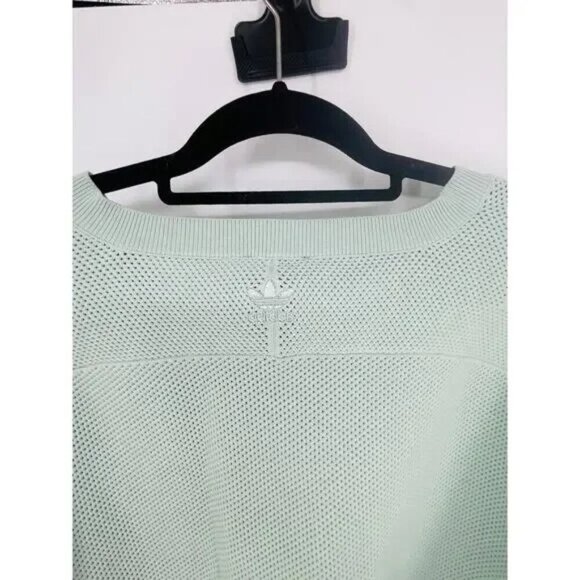 Adidas x Ivy Park Mint Green Top XL NWT Knit Crop Jersey Shirt $85 - Picture 10 of 10